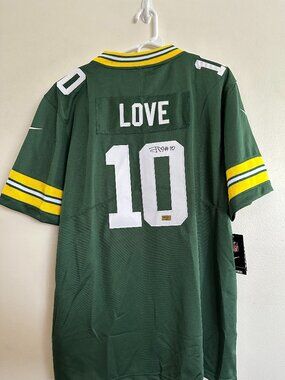 JORDAN LOVE SIGNED GREEN BAY PACKERS QB AUTOGRAPHED NIKE JERSEY W/COA - Large 1